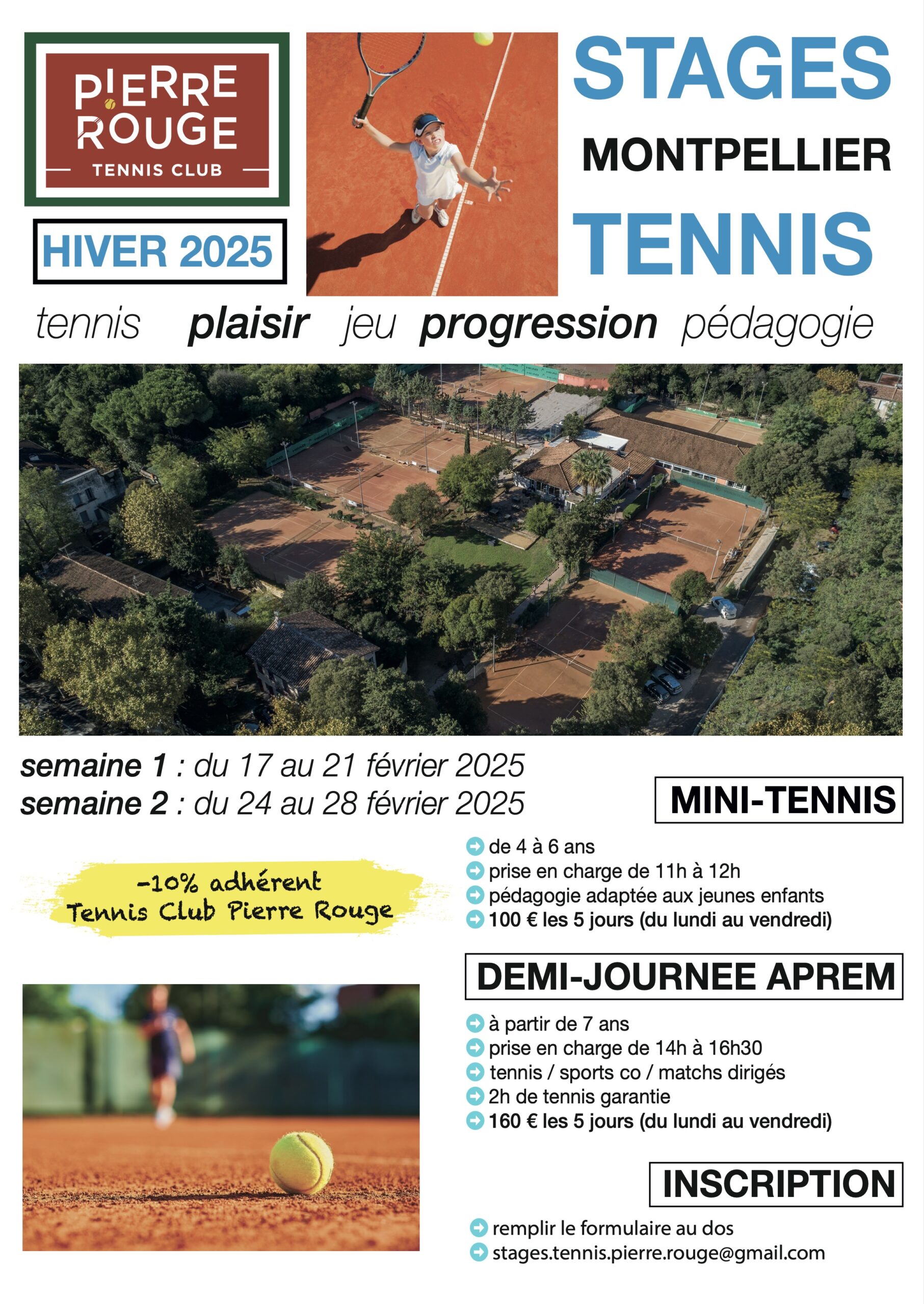 Stages Tennis Enfant Ados Jeunes Montpellier Février 2025